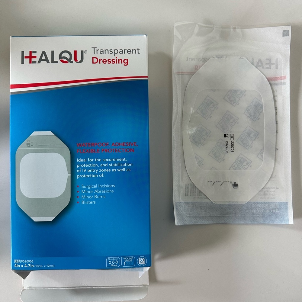 Healqu 30 Pieces Transparent Film Dressing Clear Waterproof Bandages